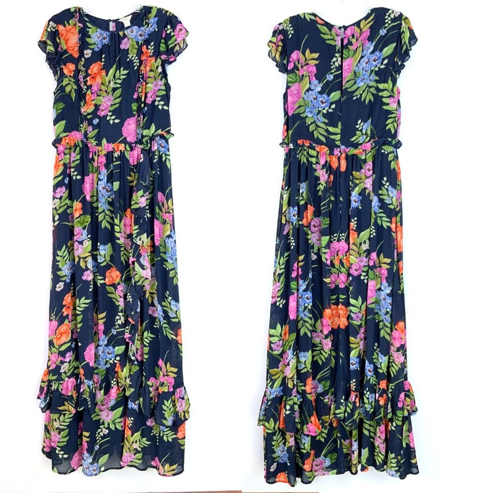 NWT Monsoon UK Silvia Floral Print Maxi Dress Navy Size 14 - Picture 15 of 16